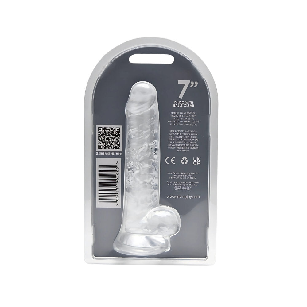 Loving Joy 7 Inch Dildo with Balls Clear