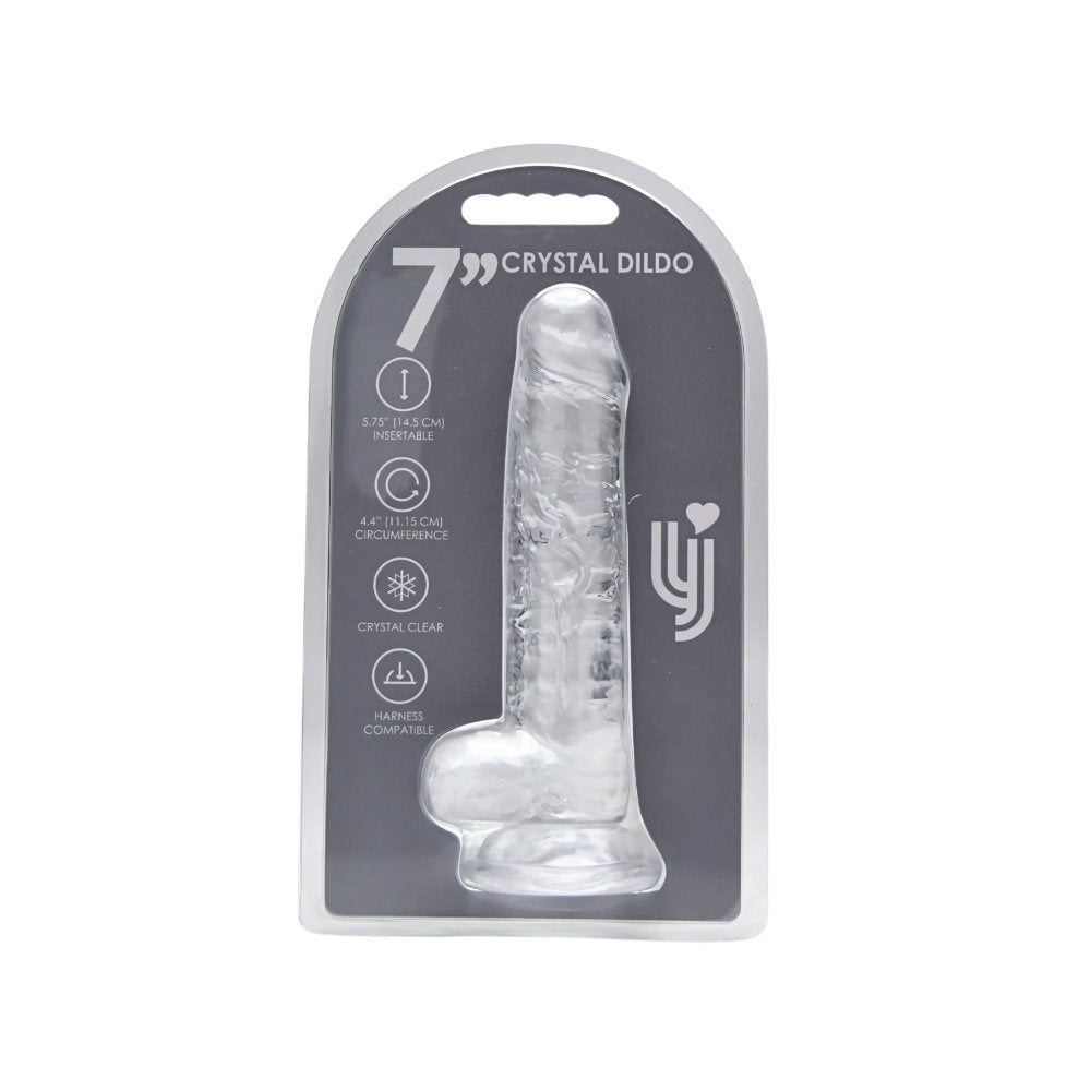 Loving Joy 7 Inch Dildo with Balls Clear