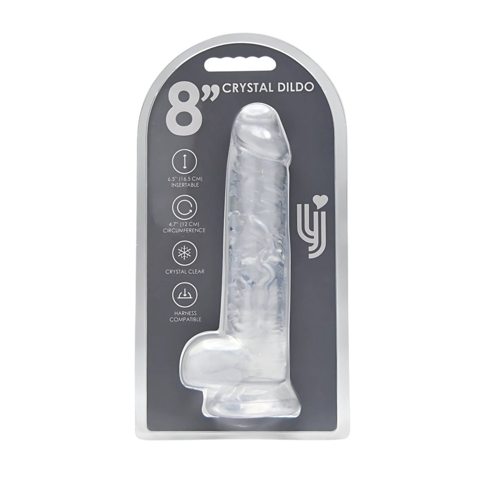 Loving Joy 8 Inch Dildo with Balls Clear