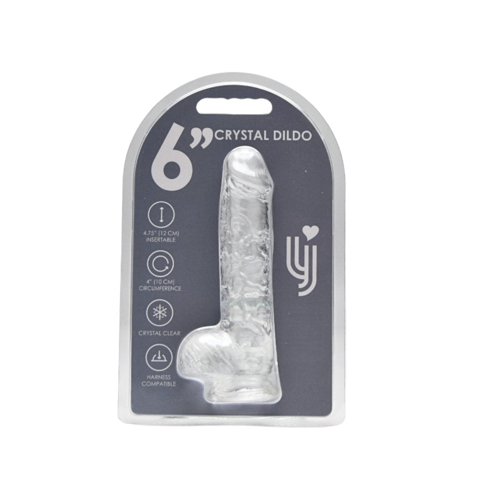 Loving Joy 6 Inch Dildo with Balls Clear