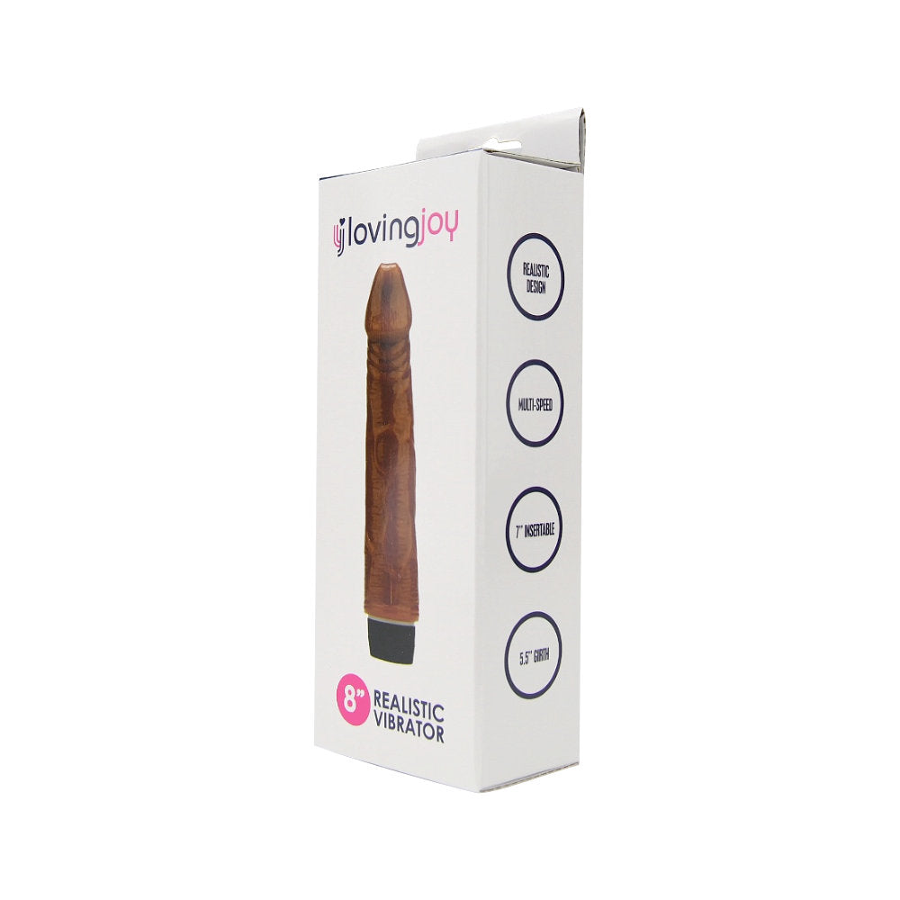 Loving Joy 8 inch Realistic Vibrator Brown