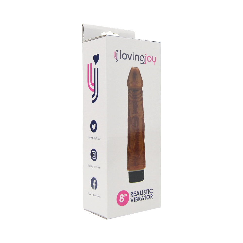 Loving Joy 8 inch Realistic Vibrator Brown