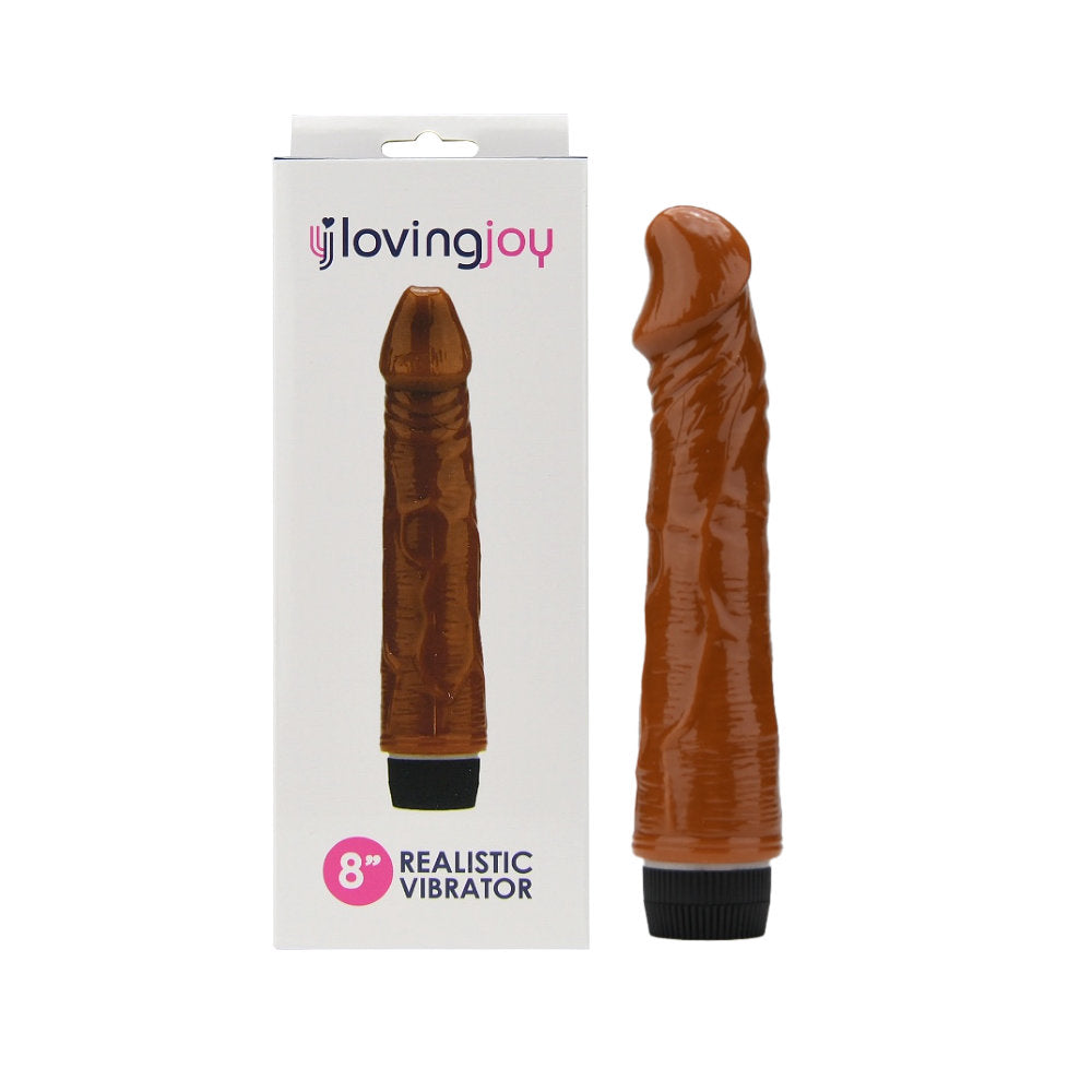 Loving Joy 8 inch Realistic Vibrator Brown