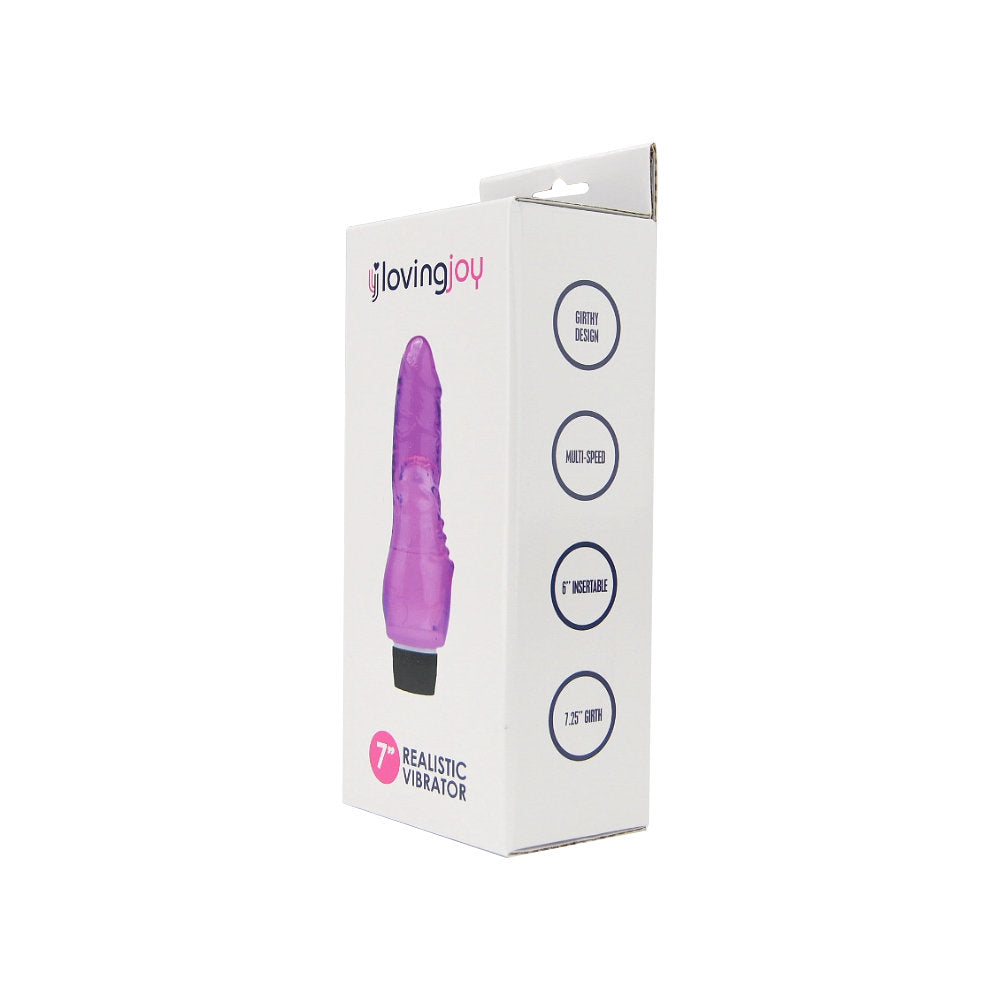 Loving Joy 7 inch Realistic Vibrator Purple