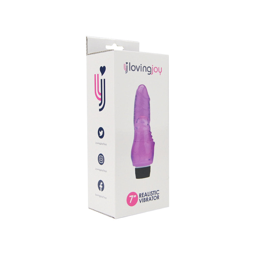 Loving Joy 7 inch Realistic Vibrator Purple