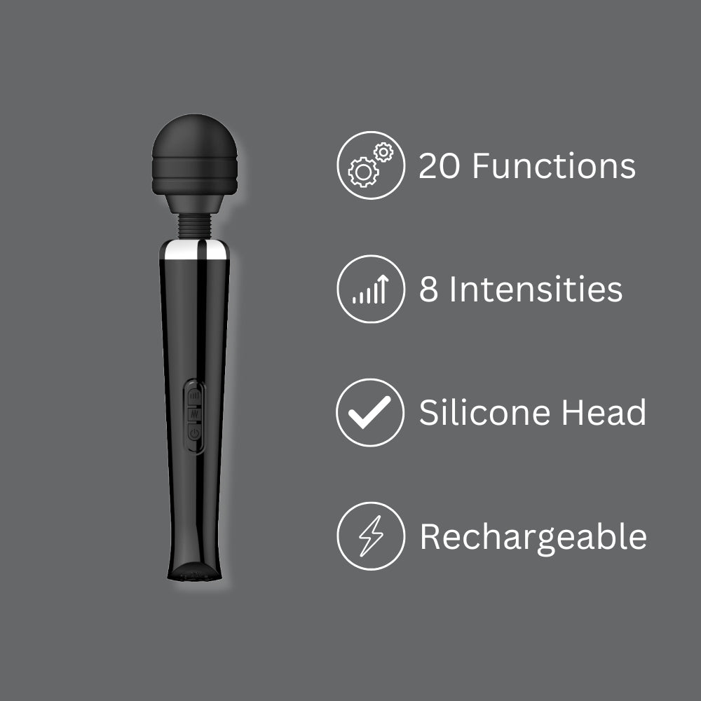 Loving Joy Rechargeable Magic Wand Vibrator Black