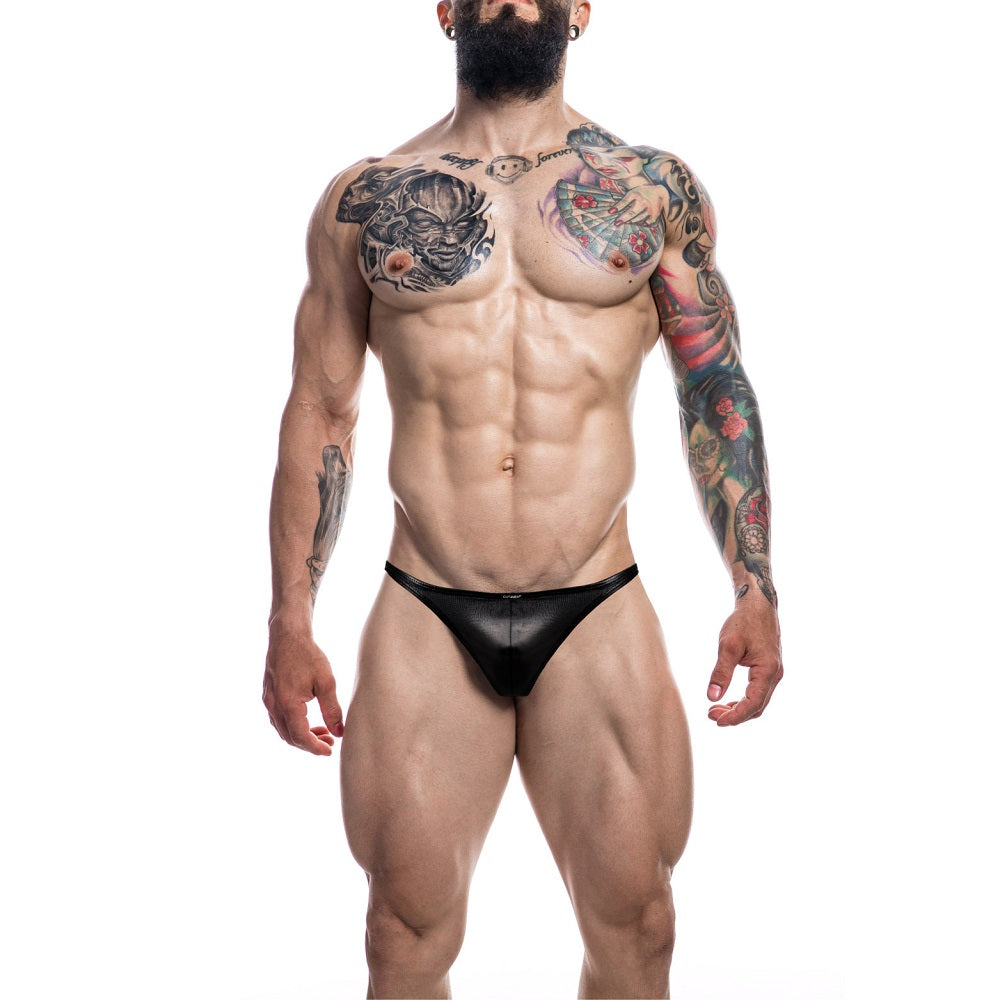 C4M Brazilian Brief Black Leatherette