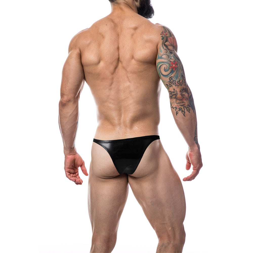 C4M Brazilian Brief Black Leatherette