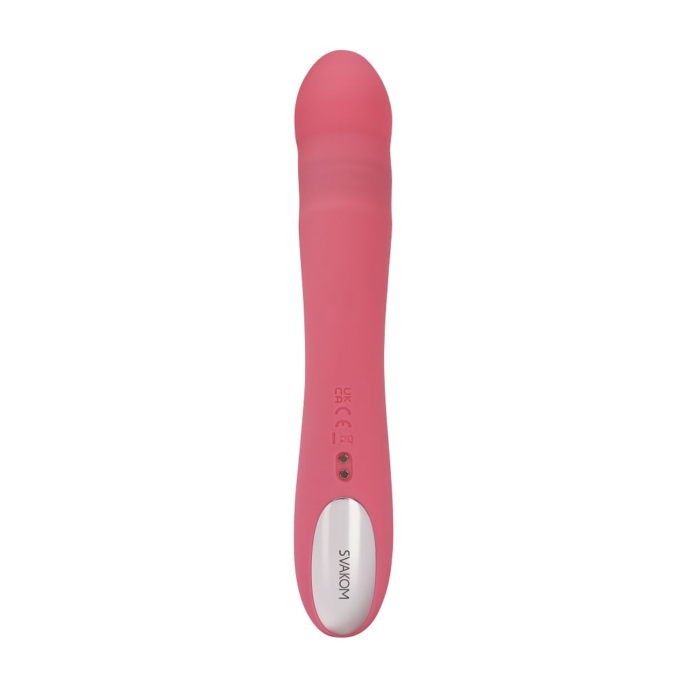 Svakom Avery Thrusting Vibrator with Clitoral Stimulator Pink