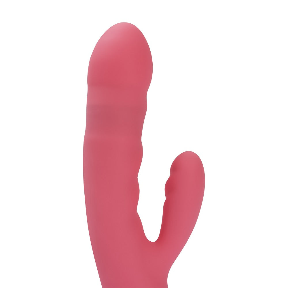 Svakom Avery Thrusting Vibrator with Clitoral Stimulator Pink