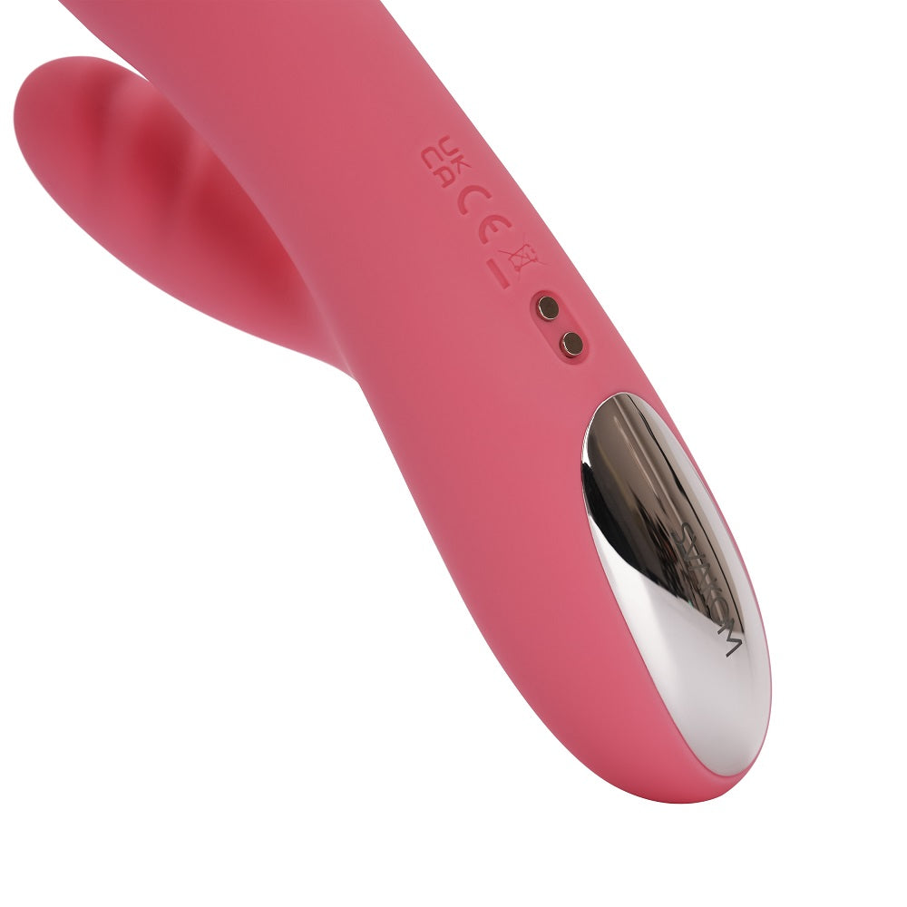 Svakom Avery Thrusting Vibrator with Clitoral Stimulator Pink