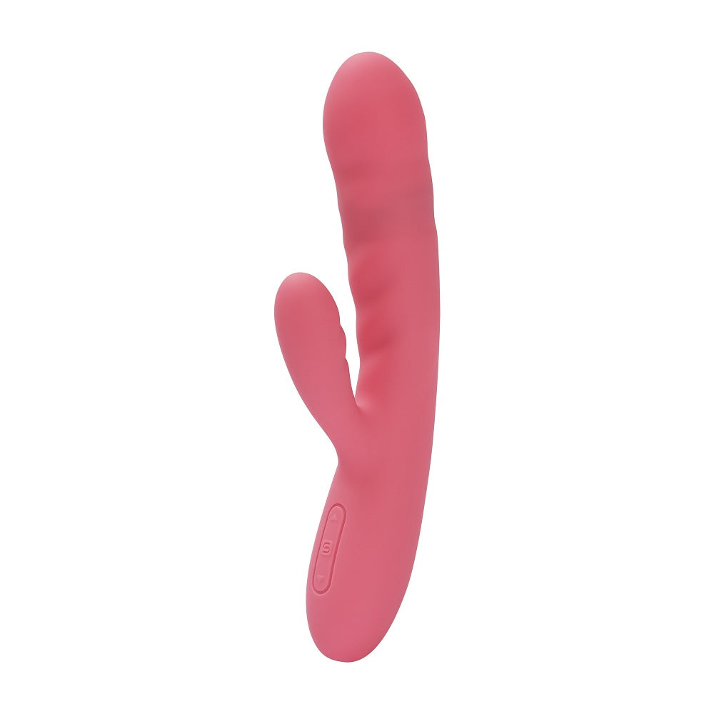 Svakom Avery Thrusting Vibrator with Clitoral Stimulator Pink