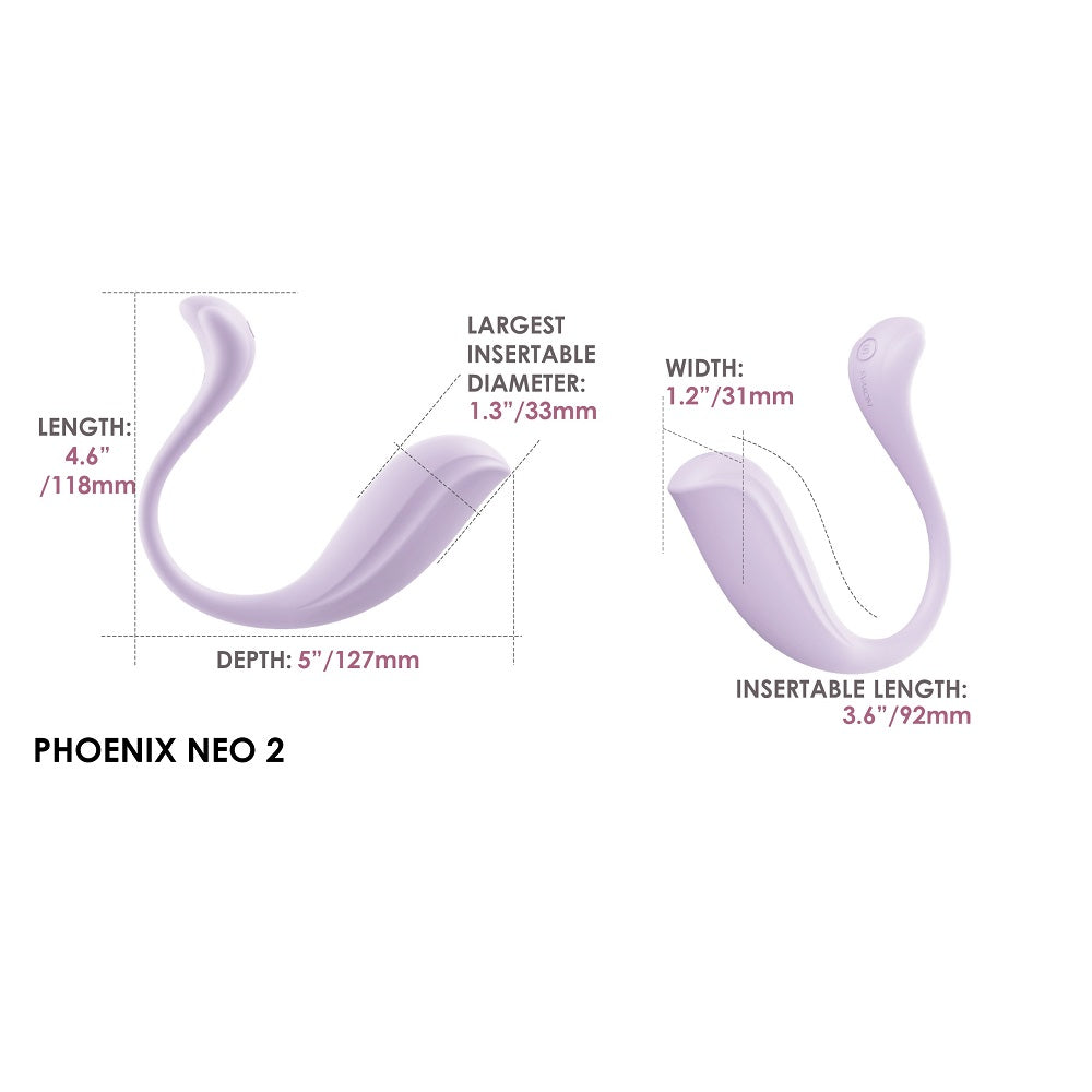 Svakom Phoenix Neo 2 Interactive App Controlled Vibrator Lilac