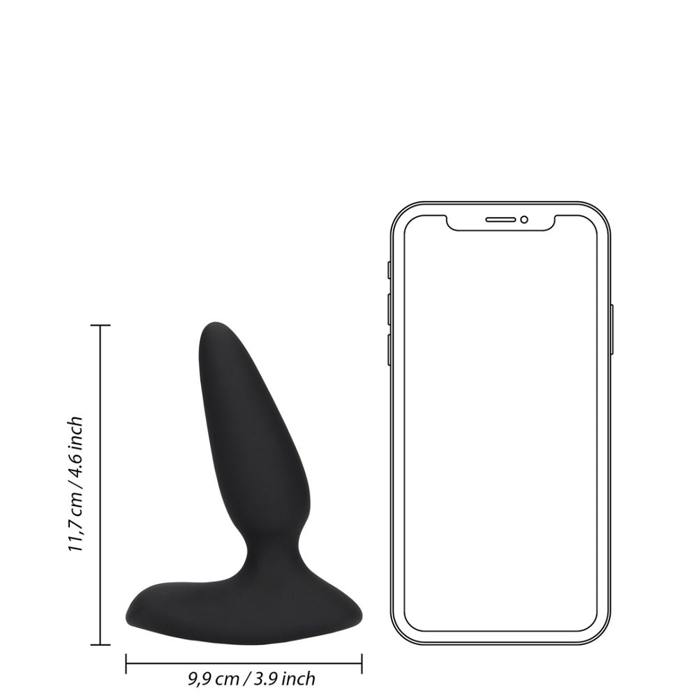 Smooth Vibrating Anal Plug with Remote Control Black