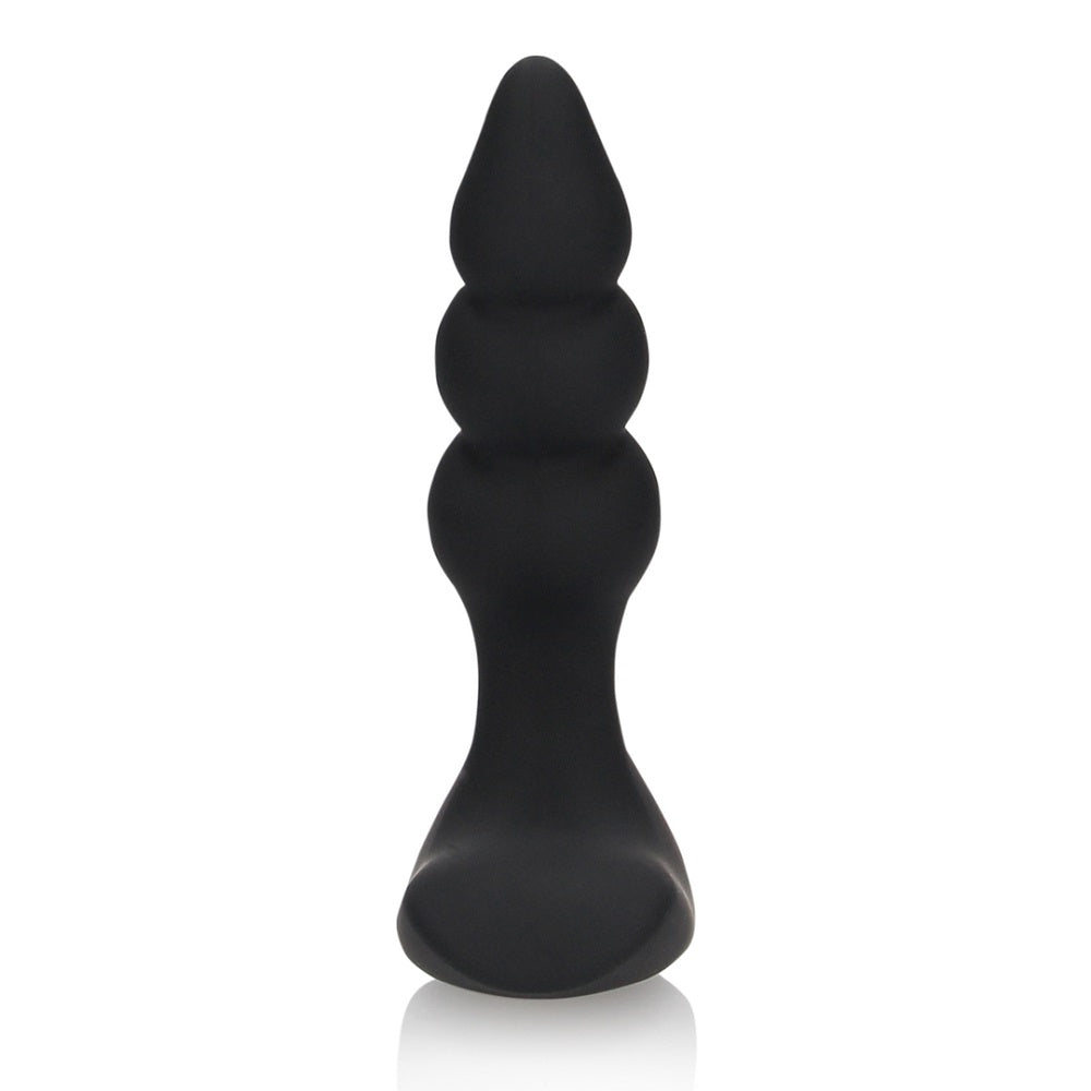 Beaded Vibrating Anal Plug with Remote Control Black