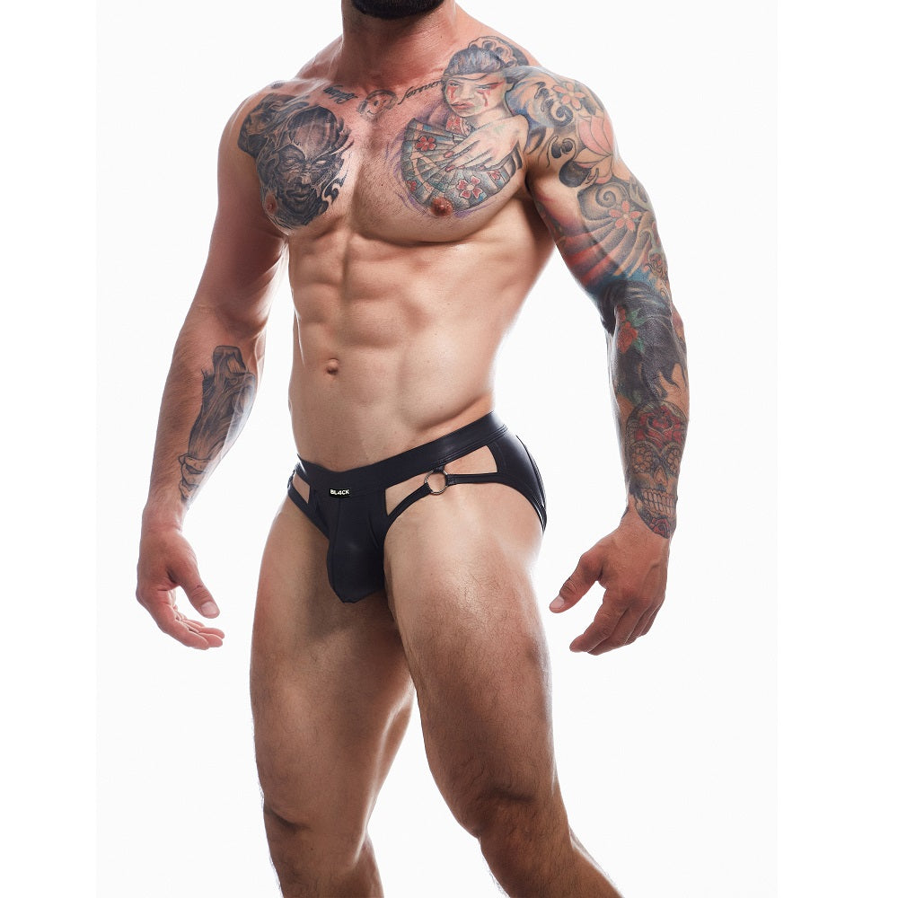 C4M Dungeon Black Leatherette Jockstrap