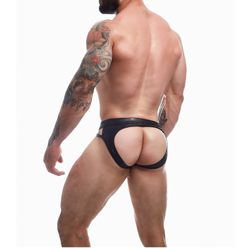 C4M Dungeon Black Leatherette Jockstrap