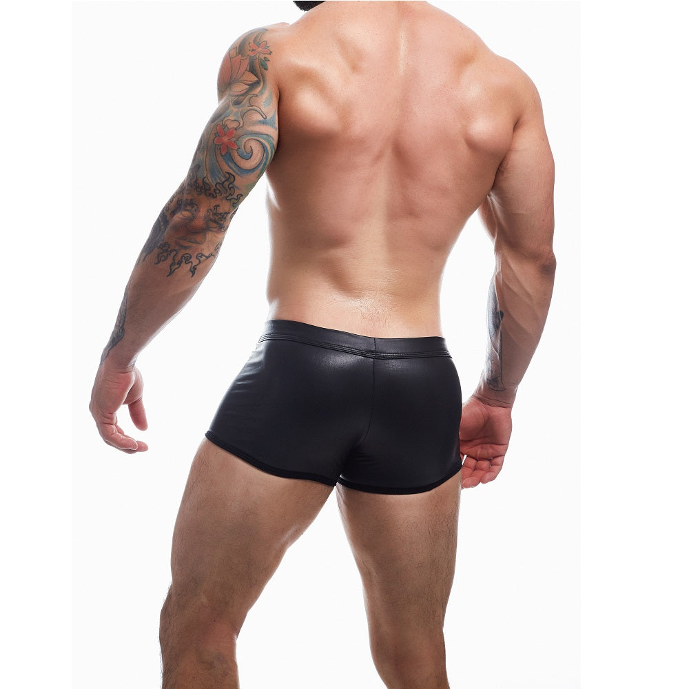 C4M Peekaboo Black Leatherette Mini Pants