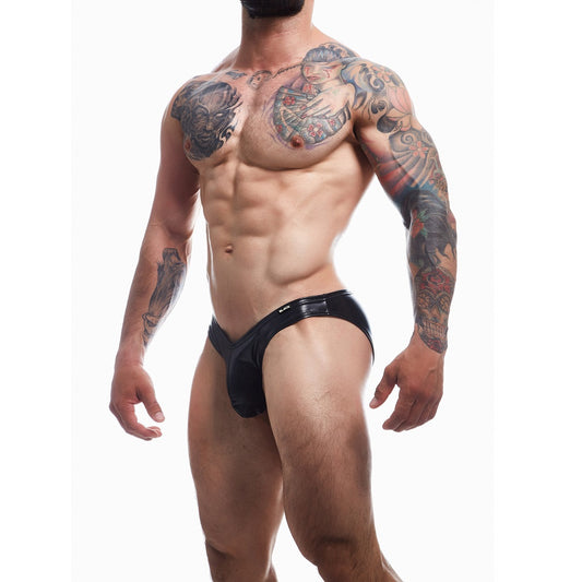 C4M Boost Black Leatherette Bikini Brief