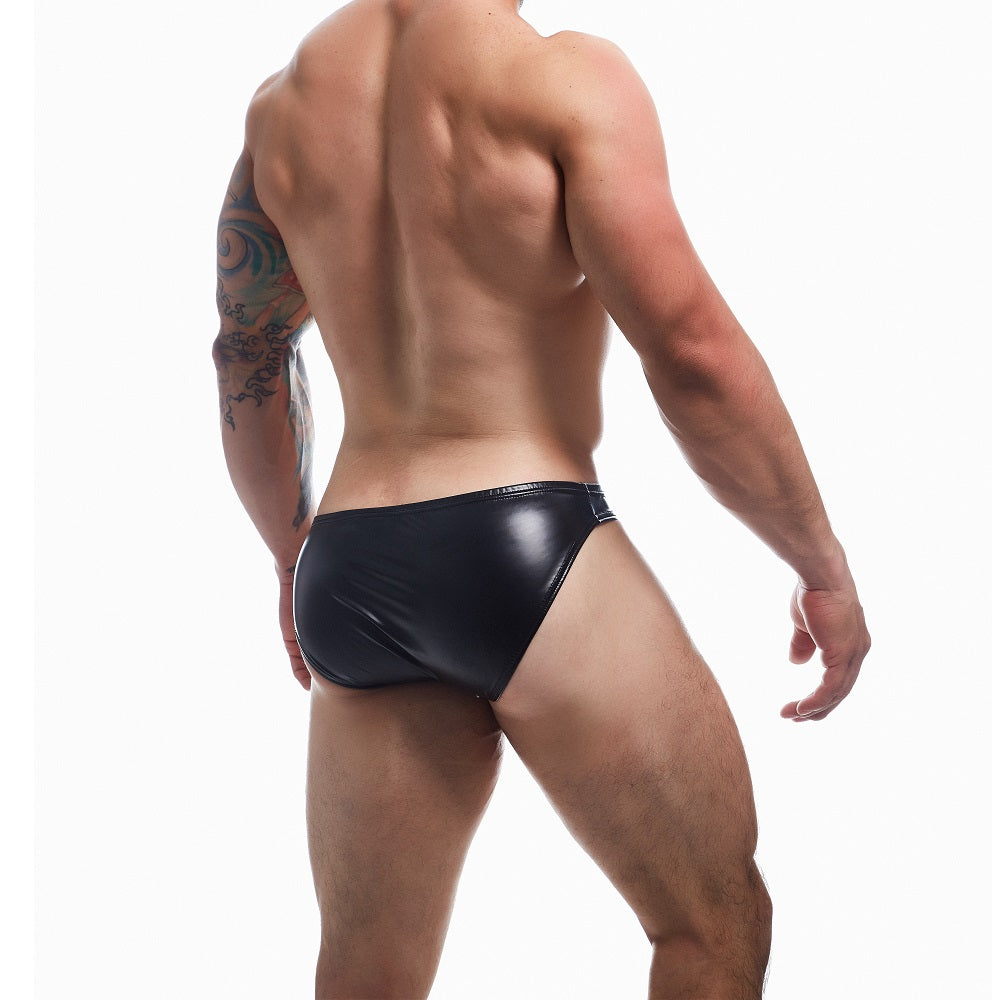 C4M Boost Black Leatherette Bikini Brief