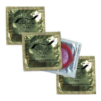 Glyde Ultra Maxi Red Vegan Condoms 100 Bulk Pack
