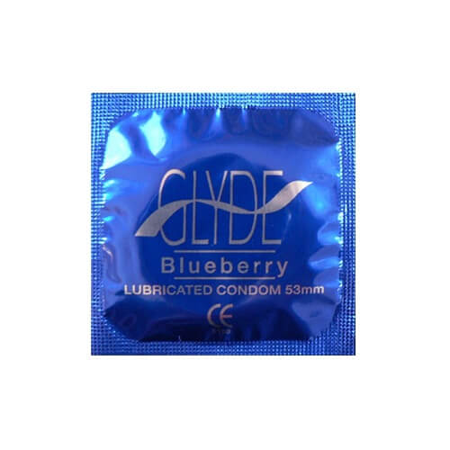 Glyde Ultra Blueberry Flavour Vegan Condoms 100 Bulk Pack