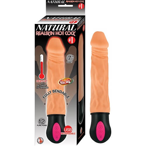 Realistic Warming 7 inch Vibrating Dildo Vanilla