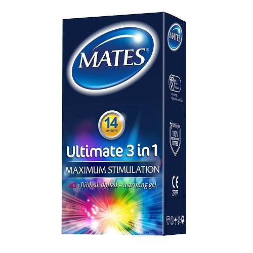 Mates Ultimate 3 in 1 Condoms 14 Pack